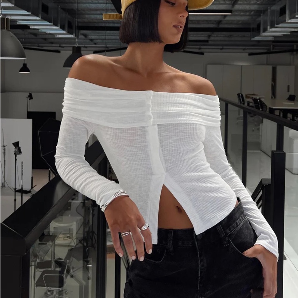 Elegant Off-Shoulder White Top